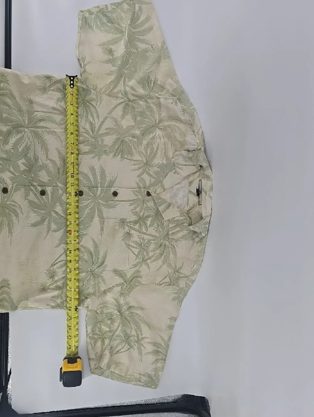 Tommy Bahama Sage Green Palm-Print Short-Sleeve Camp Shirt